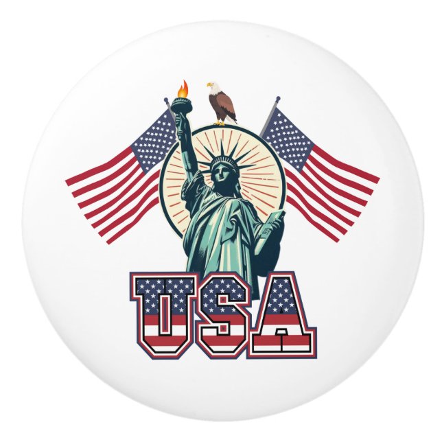 Vintage, Statue of Liberty  Ceramic Knob (Front)
