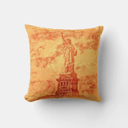 Vintage Statue Of Liberty New York 2  _ Pillow