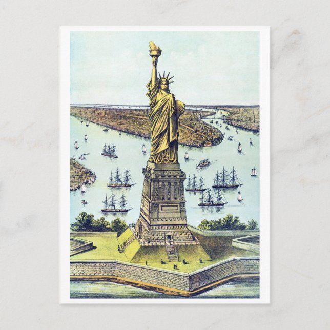 Vintage Statue of Liberty New York City Postcard (Front)
