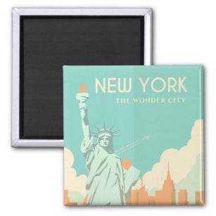 Vintage Statue of Liberty New York City Travel Magnet