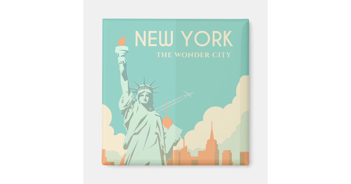 Vintage Statue of Liberty New York City Travel Magnet | Zazzle