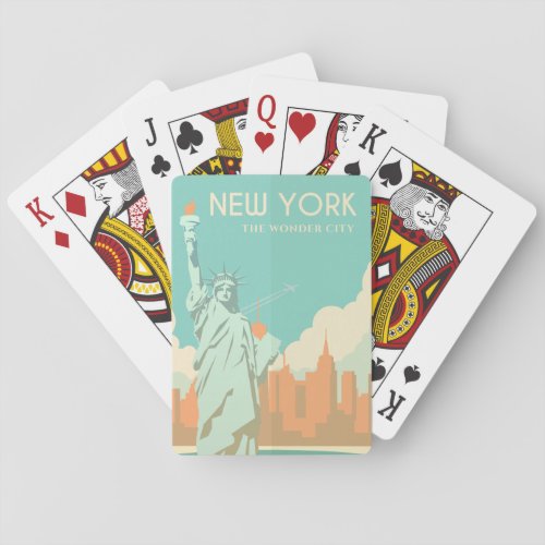 Vintage Statue of Liberty New York City Travel Poker Cards