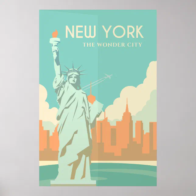 Vintage Statue of Liberty New York City Travel Poster | Zazzle