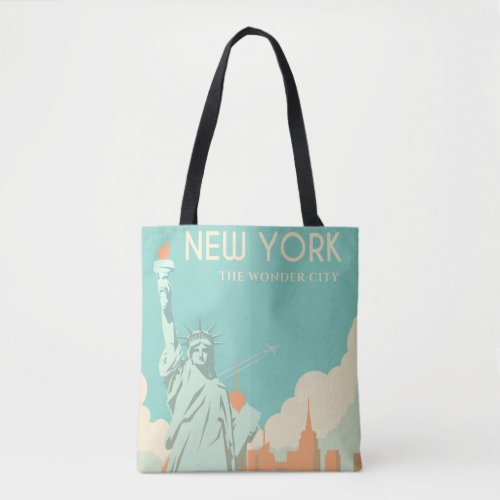 Vintage Statue of Liberty New York City Travel Tote Bag