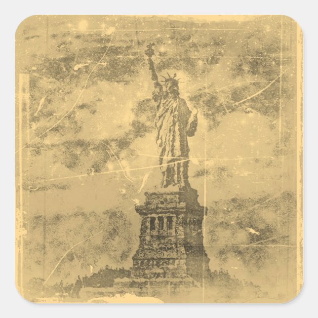 Vintage Statue Of Liberty, New York - Stickers (Front)