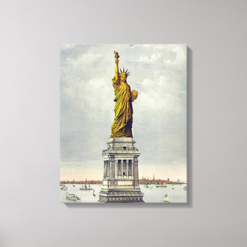 Vintage Statue of Liberty New York Travel Canvas Print