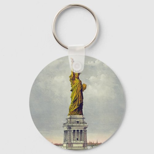Vintage Statue of Liberty New York Travel Keychain