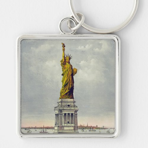 Vintage Statue of Liberty New York Travel Keychain