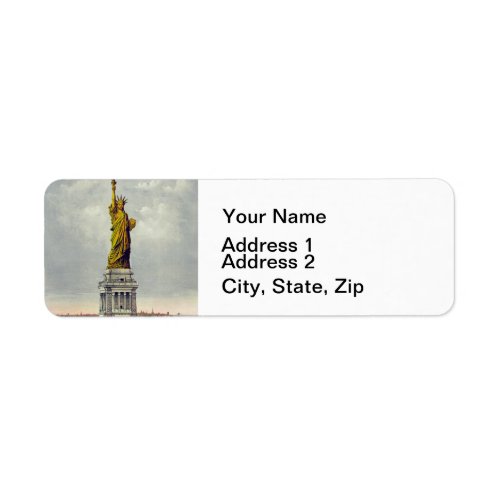 Vintage Statue of Liberty New York Travel Label
