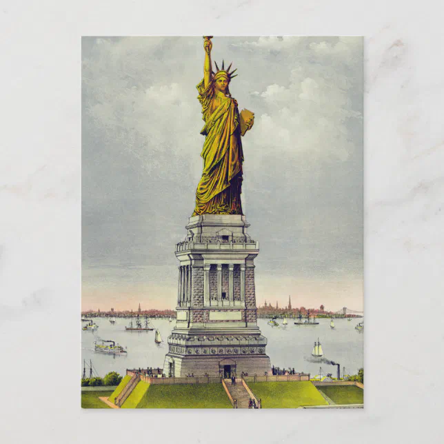 Vintage Statue of Liberty New York Travel Postcard | Zazzle