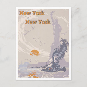 Vintage Statue of Liberty New York Travel Postcard