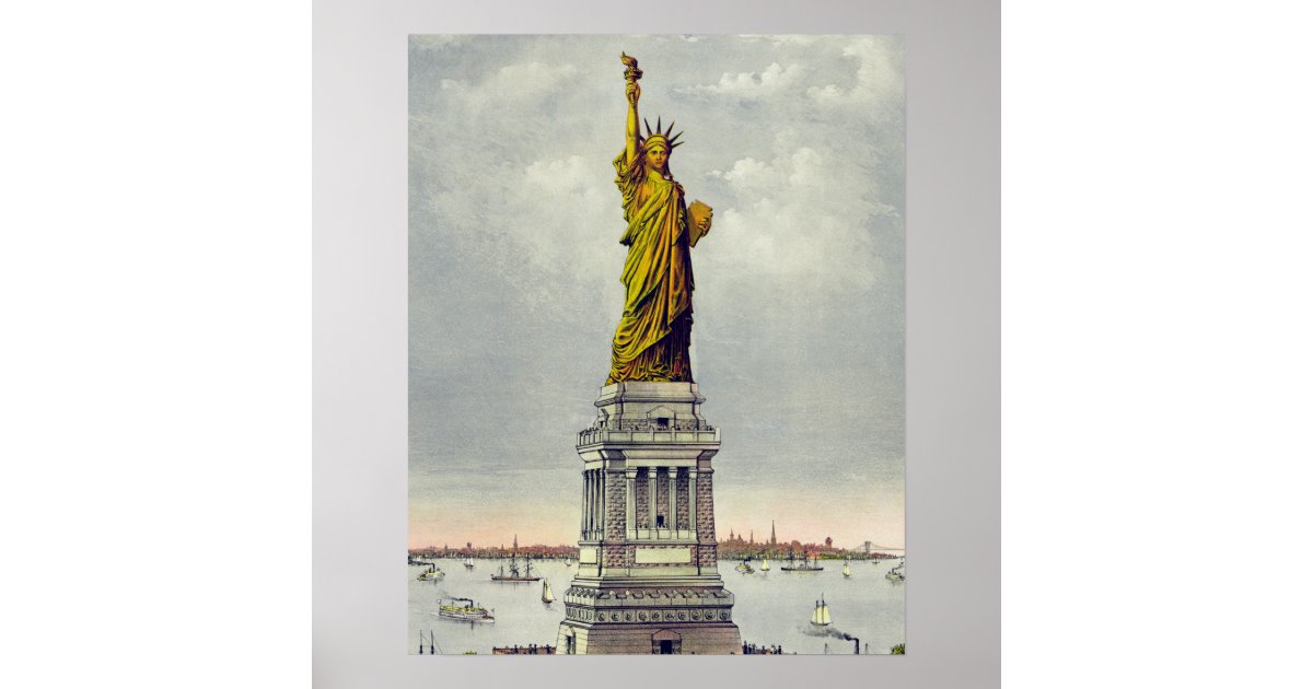 Vintage Statue of Liberty New York Travel Poster | Zazzle