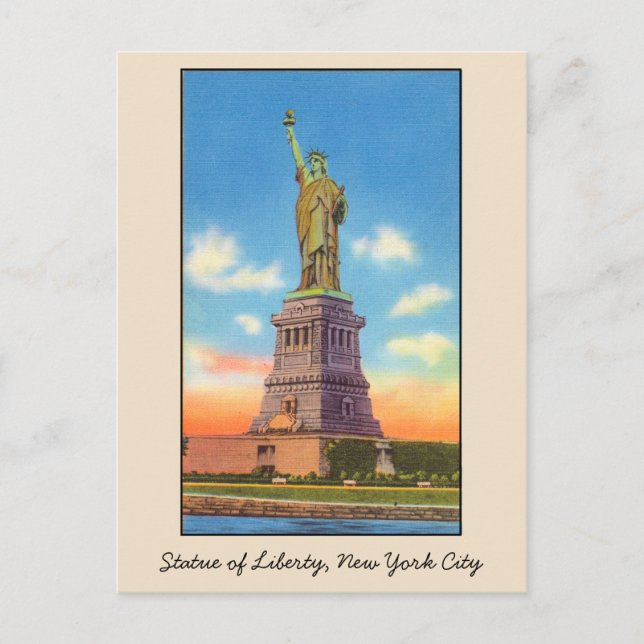 Vintage Statue of Liberty NYC Postcard (Front)