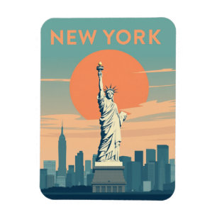 Vintage Statue of Liberty NYC Travel Souvenir Magnet