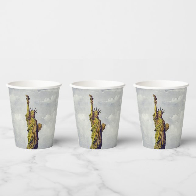 Vintage Statue of Liberty Paper Cups (Multi)