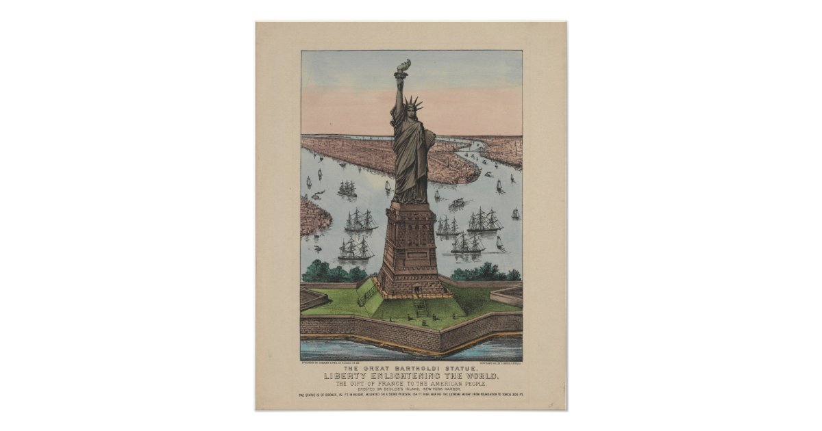 Vintage Statue of Liberty Patriotic New York Poster | Zazzle