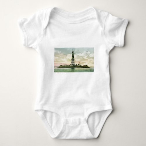 Vintage Statue of Liberty Poster New York Baby Bodysuit