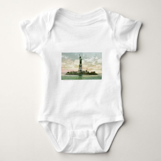 Vintage "Statue of Liberty" Poster. New York. Baby Bodysuit (Front)