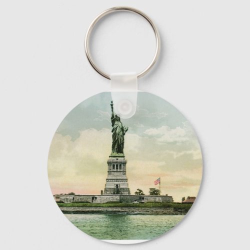 Vintage Statue of Liberty Poster New York Keychain