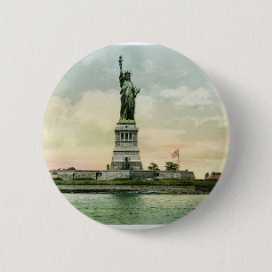 Vintage "Statue of Liberty" Poster. New York. Pinback Button