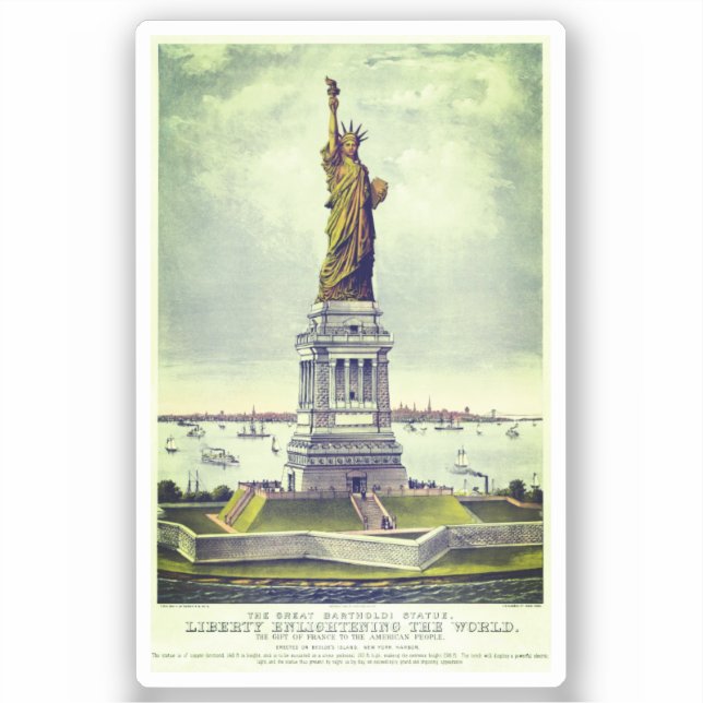 Vintage Statue of Liberty Sticker (Front)