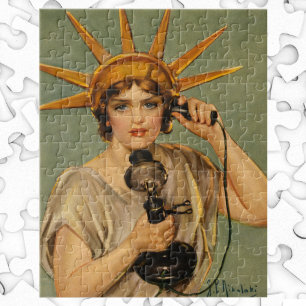 Vintage Statue of Liberty, WWI Patriotic War Ad Jigsaw Puzzle