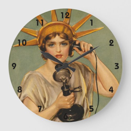 Vintage Statue of Liberty WWI Patriotic War Ad Large Clock