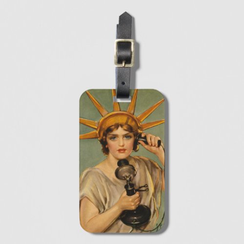 Vintage Statue of Liberty WWI Patriotic War Ad Luggage Tag