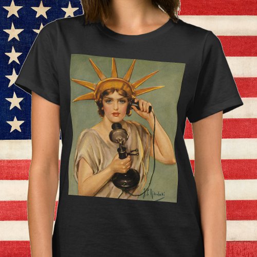 Vintage Statue of Liberty WWI Patriotic War Ad T_Shirt