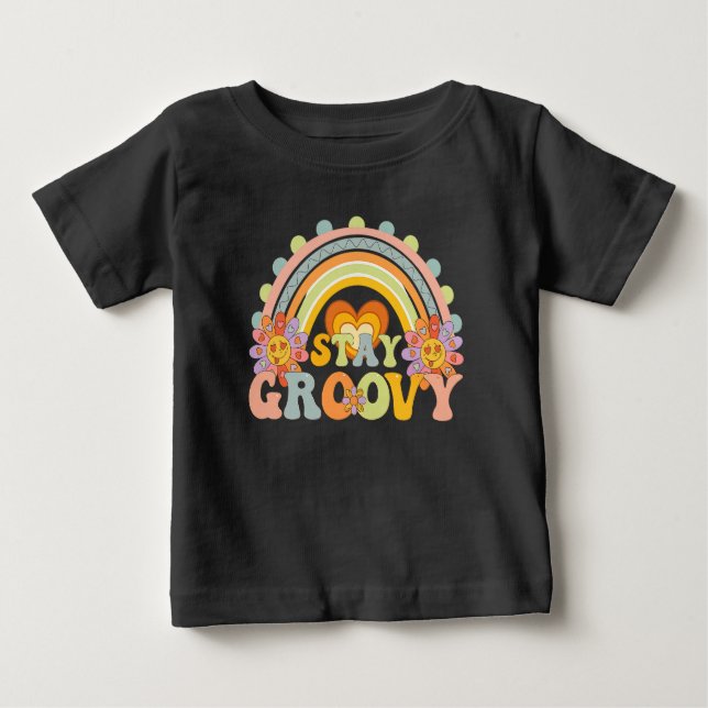  Vintage Stay Groovy Flower Power Tee (Front)