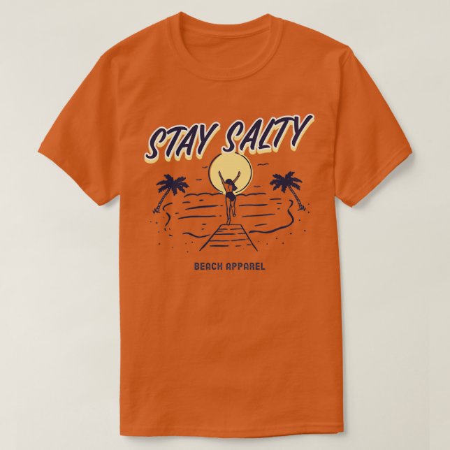 Vintage Stay Salty T-Shirt (Design Front)