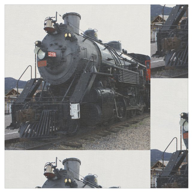 Vintage Steam Engine Fabric (Close Up)