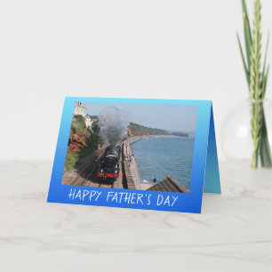 Vintage steam engine Father's Day personalised Card