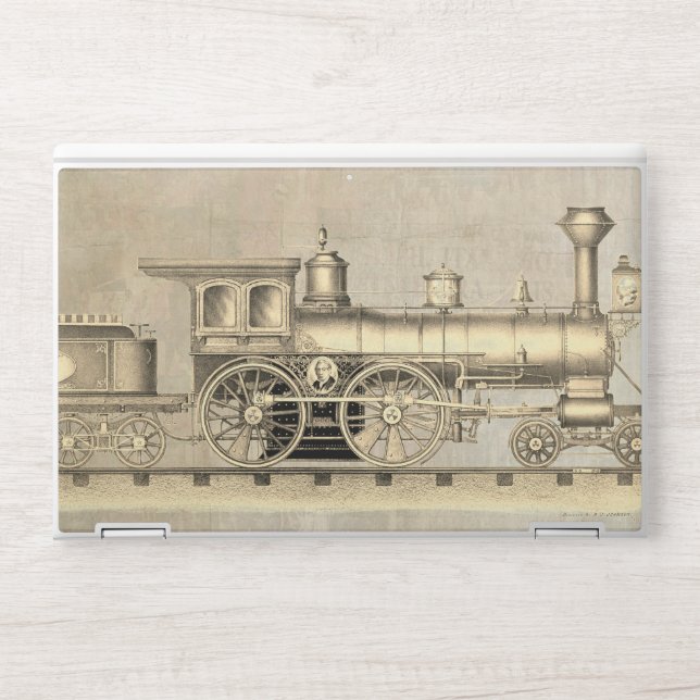 Vintage Steam Engine HP Laptop Skin (Front)