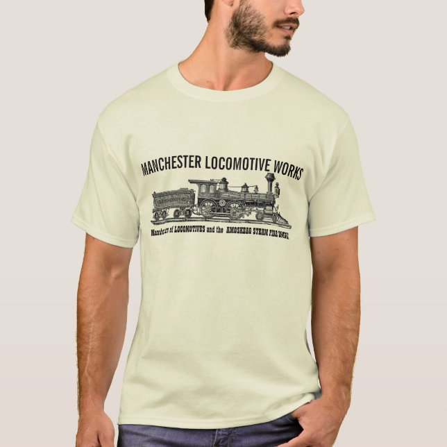 Vintage Steam Engine Locomotive Train T-Shirt (Front)