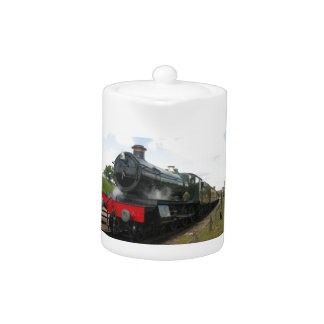 Vintage steam engine, old railway train teapot