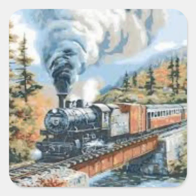 Vintage Steam Engine sticker | Zazzle