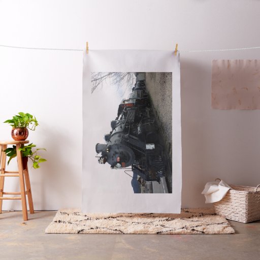 Vintage Steam Engine Train Fabric