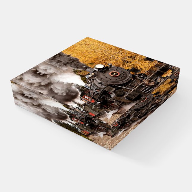 Vintage Steam Engine Train Paperweight (Angled)