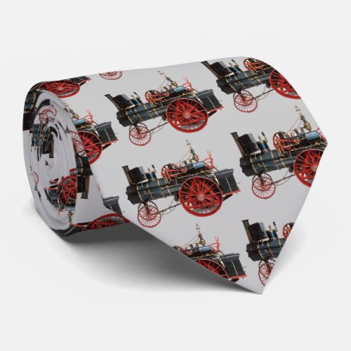 VINTAGE STEAM LOCOMOTIVE blue Neck Tie