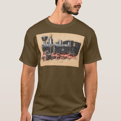 Vintage steam locomotive engine build in Budapesta T_Shirt