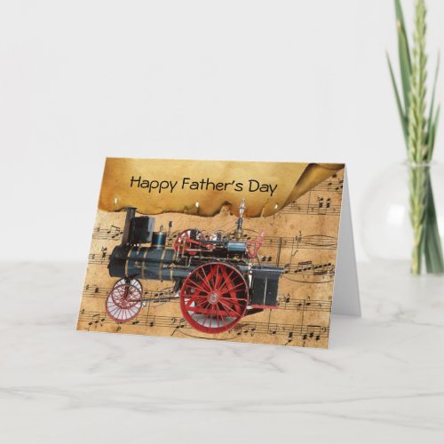 VINTAGE STEAM LOCOMOTIVE MUSICAL FATHERS DAY CARD