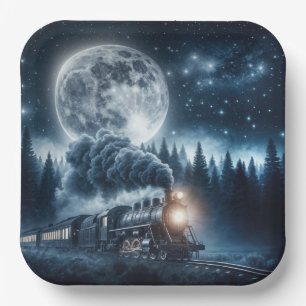 Vintage Steam Locomotive Paper Plates