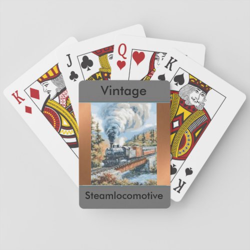 Vintage Steam locomotive playing cards