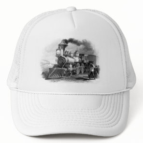 Vintage Steam Locomotive Railroad Fan Trucker Hat