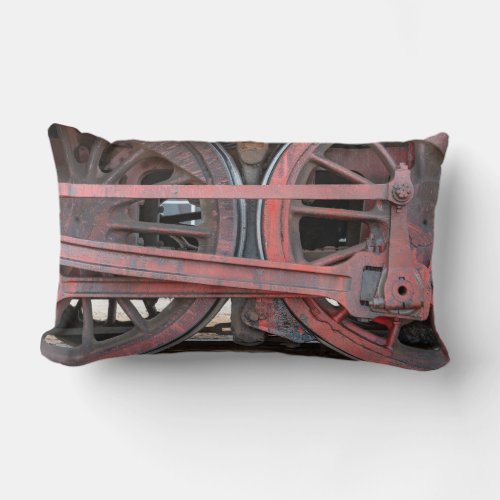 Vintage Steam Locomotive Railroad Train Lover Lumbar Pillow