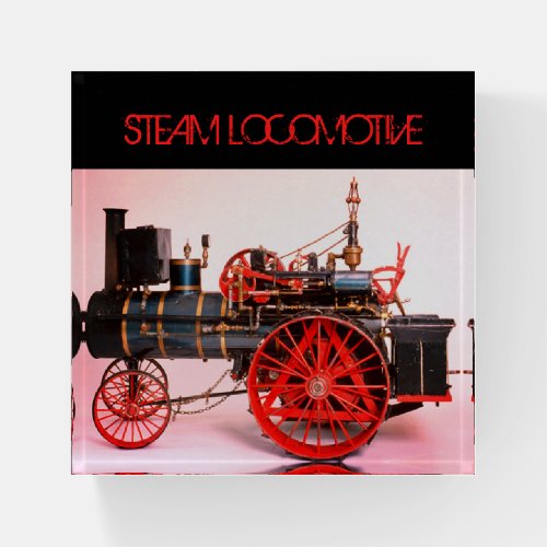 VINTAGE STEAM LOCOMOTIVE Red Black  Paperweight