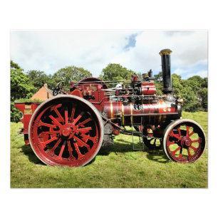 VINTAGE STEAM TRACTION ENGINE PHOTO PRINT