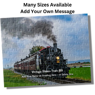 Vintage Steam Train 89 -  Add Name                Jigsaw Puzzle