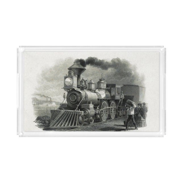 Vintage Steam Train Acrylic Tray (Front)